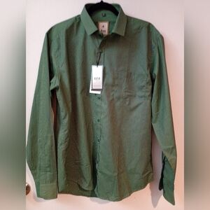 H&M Men's Checked Green Button Down Shirt (NWT)